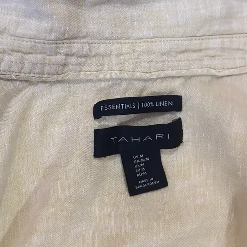 Tahari 100% Linen Longline Button Down