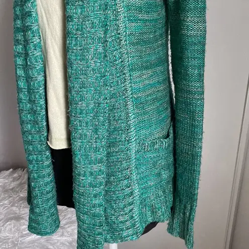 Kirra Women’s Open Front Green Knit Cardigan Fuzzy Cozy Sweater