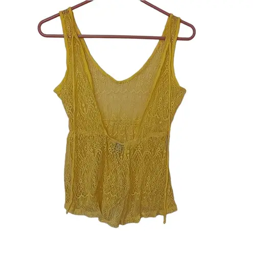 Vanity Size Small S Sheer Bright Yellow Swimsuit Cover Up Top Colorful Summer