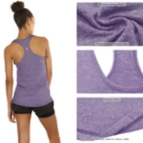icyzone Activewear Yoga Racerback Tank Top - Lavender - size XL