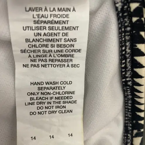 Jantzen Geometric Print Tankini black cream women sz 14