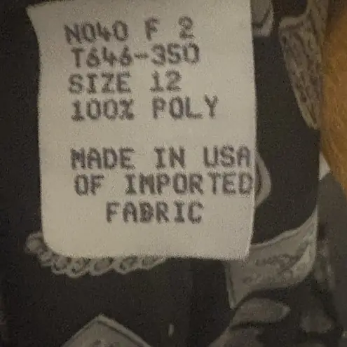 Pendleton Vintage Sophisticates Black White Pendant Print Midi Skirt Size 12 USA