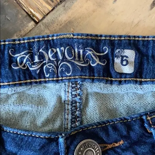 Revolt Mid Rise Skinny Jeggings Size 6 Blue