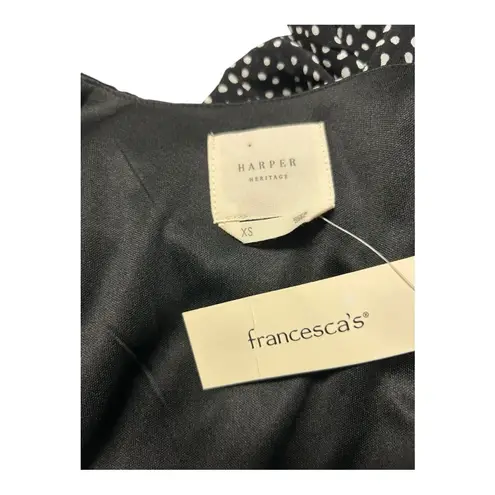 Harper Heritage Black and White Polka Dot Wrap Dress size XS NWT