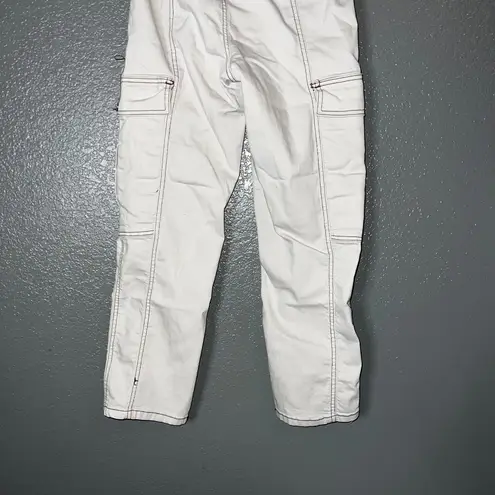 Blue Savvy White Cargo Pants Juniors 1 Utility Pocket Stretch