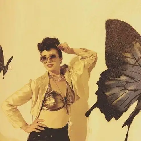 Handmade Gold Shimmer pinup Vintage 2 of swimsuit