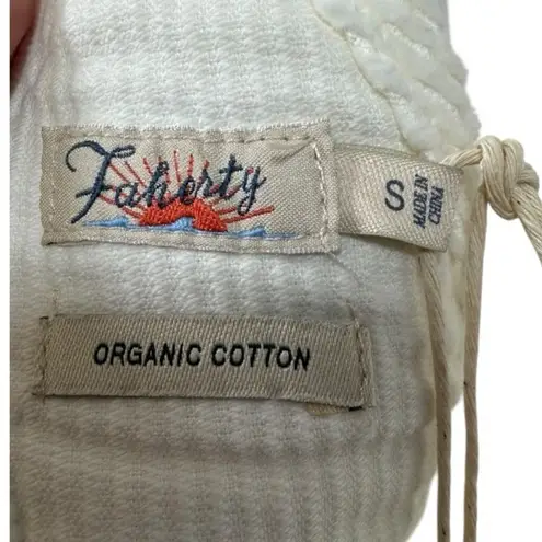 NWT Faherty Womens Walker Corduroy Organic Cotton Overalls Ivory Size Small Boho White