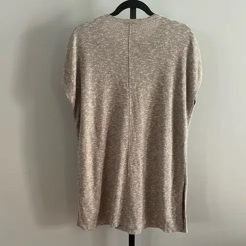 J Jill Pure Jill Easy Sweater Tunic Marled Side Slit Round Neck Size XS Brown