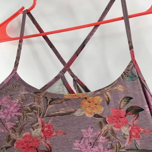 Beyond Yoga Drift Away Sleep Tank Medium Silverberry Bloom Featherweight Softmar