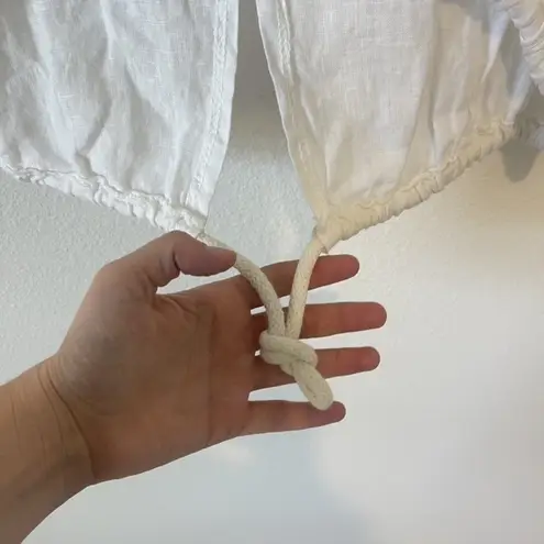 Tempo Paris Jacket Womens Small Medium White Linen Hooded Button Front Italy