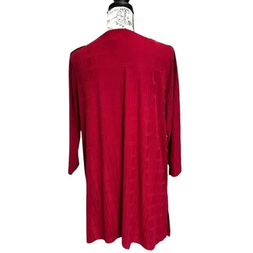 J. Jill M Wearever Collection Red Textured Knit Tunic Dress Minimalist Academia Size M