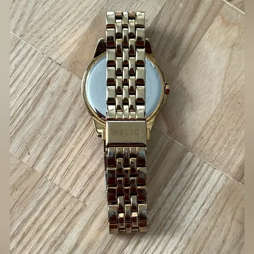 Relic Crystal Embellished Ladies Watch Rose Gold-Tone Dial Bracelet Day/Date