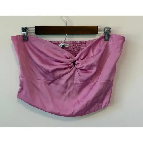 Abercrombie & Fitch ‎ Strapless Satin Top Size Large Smocked Back Sleeveless