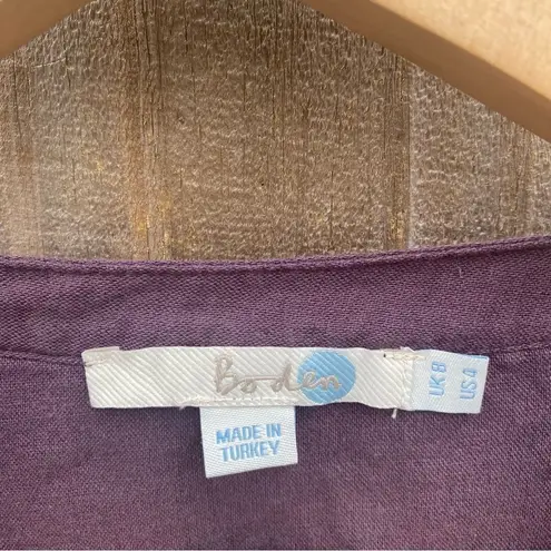 Boden USA Boden Linen Blend size 4 Tunic Mini Dress in Eggplant Purple
