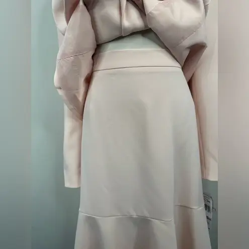 Le Suit NEW 2 Piece Blazer and Ruffle Hem Skirt Suit Size 22W Light Pink NWT