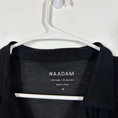 NAADAM Pajama Button Up Black Dress Size XS