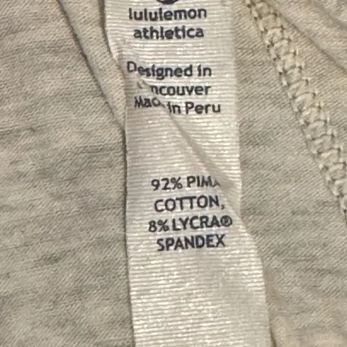 Lululemon  T-Shirt Women's 2 Athletic Pima Cotton Heather Grey & Dark Grey