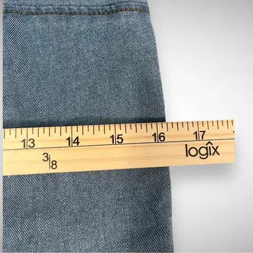 Marilyn Monroe Light Wash Zip Front Denim Pencil Skirt Small | EUC