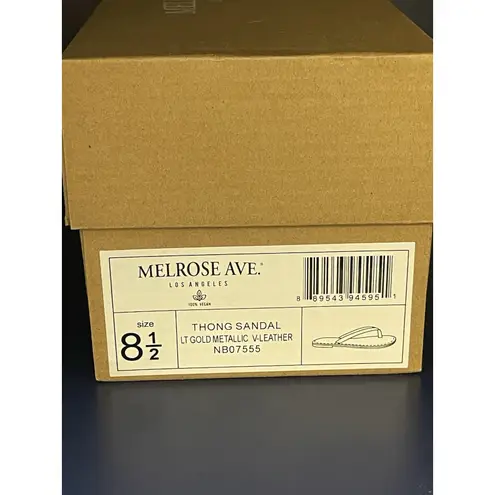 Melrose Ave. Los Angeles Women's Gold Flip Flop Slide Sandals, Size 8.5