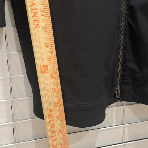 Garnet Hill Size XS Black Longline Bomber Full Zip Jacket Water-Resistant Coat