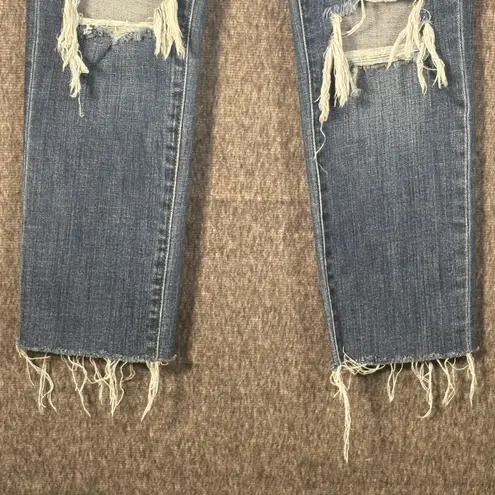 L'Agence Women's Distressed Skinny Jeans Size 25 Raw Hem, Knee Rips