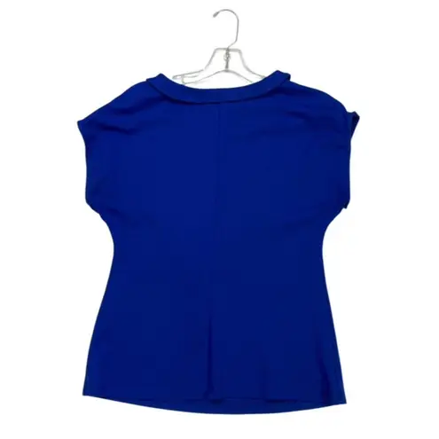 Betabrand * Top Womens L Blue Casual Comfort Workwear Stretch Knit Short Sleeve