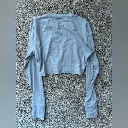 Vuori Lux Gray Long Sleeve Crop Top Womens L