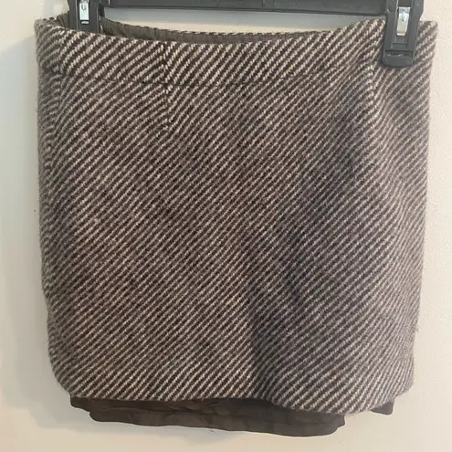 J.Crew Women's Lined Brown Houndstooth  Mini Skirt Wool‎ Blend 5-Button Size 2 thumbnail 2