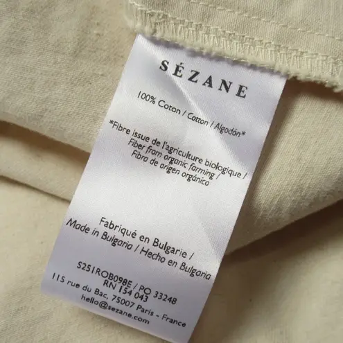 Sézane NWT Sezane Raquel in Mottled Ecru Cotton Belted Midi Shirt Dress 38 / US 6