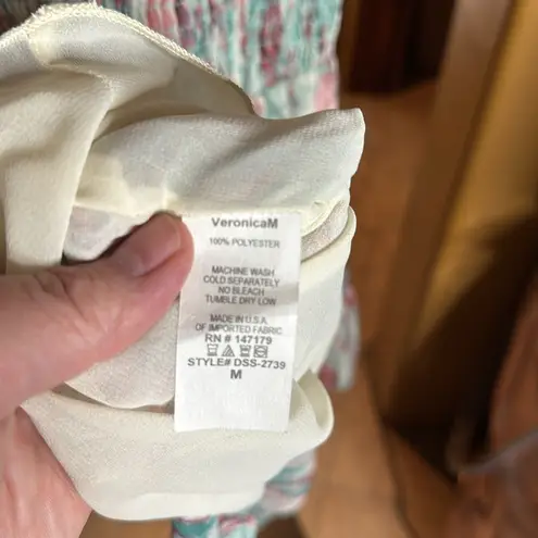 Veronica M NWT MYRANDA CHIFFON SLEEVELESS SMOCKED MINI DRESS SIZE LARGE