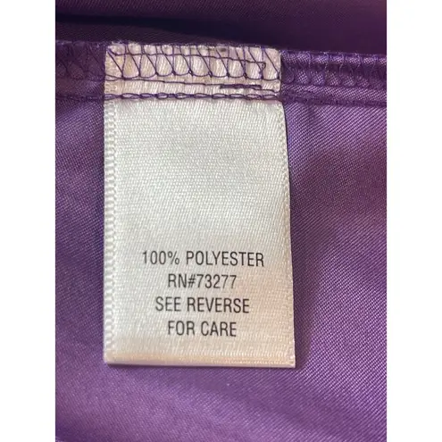 Apt. 9  Deep Purple Floral Satin Feel Sleeveless Dressy S Top NWT