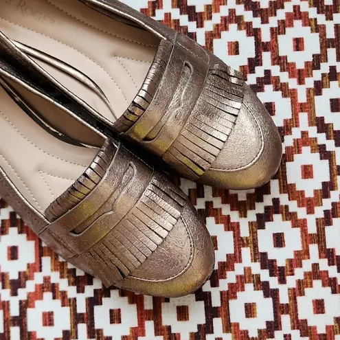 kim rogers Patina Gold Metallic Loafers Size 7