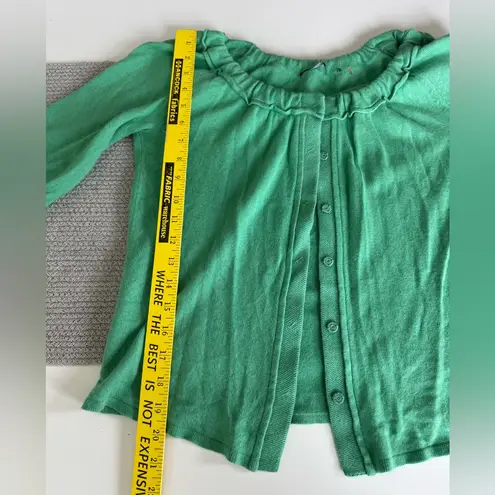 Elie Tahari Light Green Silk Cashmere Elbow Sleeve Cardigan Sweater Size Medium