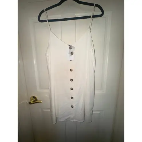 Women's LD Jean Daisy Beige & Brown Button Cami Mini Dress Large