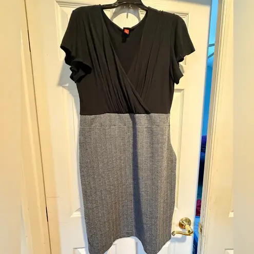 Merona  Black&Gray Herringbone Sheath Dress XL Work Office Career Business Casual