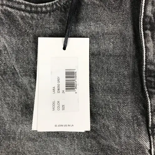 ICON DENIM Grey Denim Maxi Skirt with Front Slit NWT Size 24 Gray