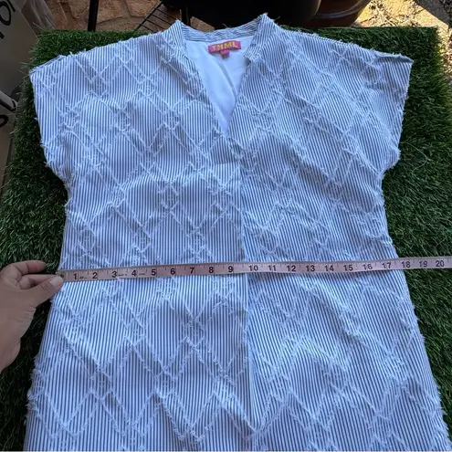 THML Mohair Pinstriped V-Neck Short Sleeve Mini Dress Size XS