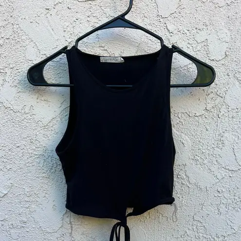 H.I.P. Heart MD Black Cropped Tie Tank