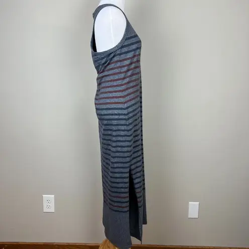 Sundry 1 Maxi Dress Small Blue Striped Racerback Side Slits Sleeveless