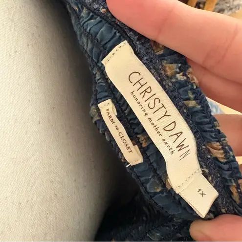 Christy Dawn The Katrina Dress In Indigo Petunia Dot Midi Smocked Size 1X