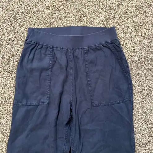 Faherty navy blue pull on linen jogger pants size M