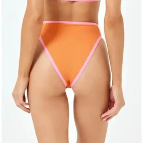 L Space Bikini Bottom Womens Large Orange Fused Ventura Bitsy Retro Colorblock