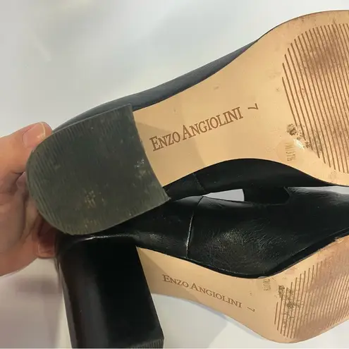 Enzo Angiolini Black leather Maxie loafer pumps women’s size 7 professional