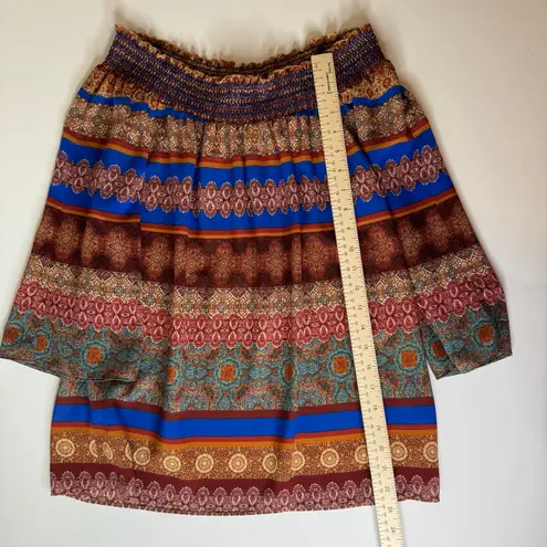 Rose + Olive NWT Womens Multicolor Boho Abstract Off the Shoulder Blouse Sz S