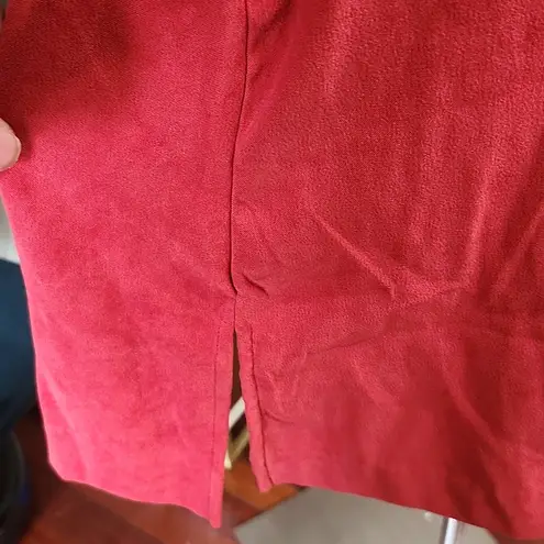 Susan Graver Spice 3/4 Trench Coat Lightweight Whipstitch Looks Like Suede Sz. S