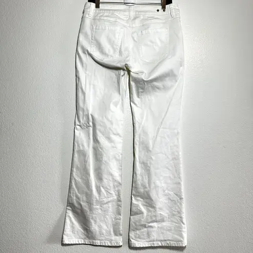 CAbi  Jeans Wide Leg Pants High Rise Boot Cut Denim Stretch 5 Pockets White 4