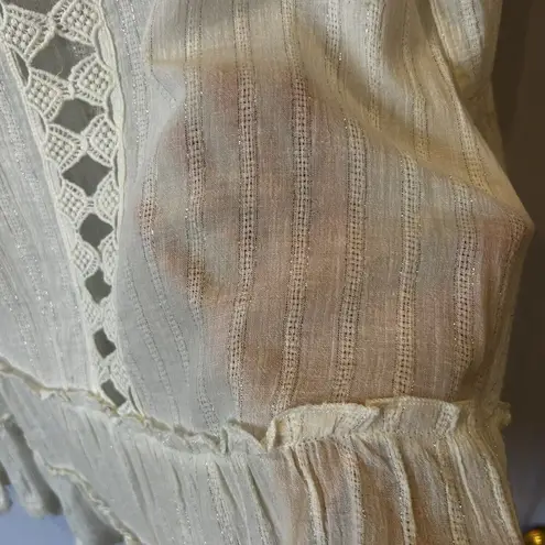 Spiaggia Dolce Cover Up Womens Size XS Lace Sheer Off White Cotton Sheer Swim