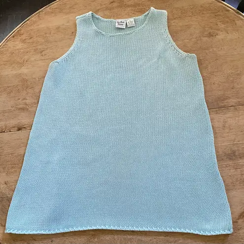 Vintage In Due Time Maternity Sz M Powder Blue Sleeveless Chunky Knit Sweater