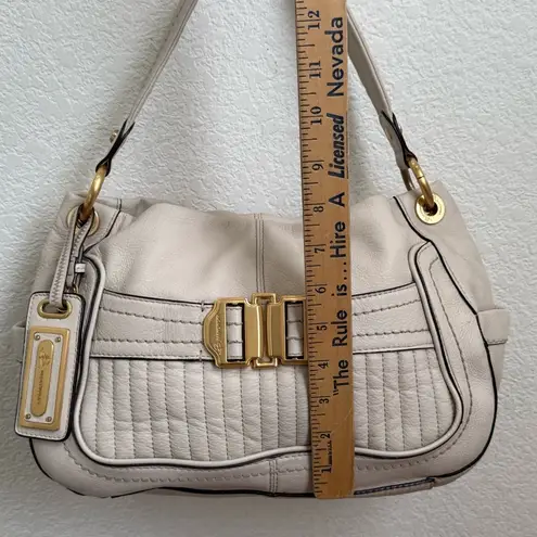 B Makowsky B. MAKOWSKY Beige Cream 100% Genuine Leather Hobo Purse Shoulder Bag