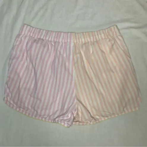 Lands' End Land’s End Pastel Pink and Peach Striped Pajama Shorts Size Medium